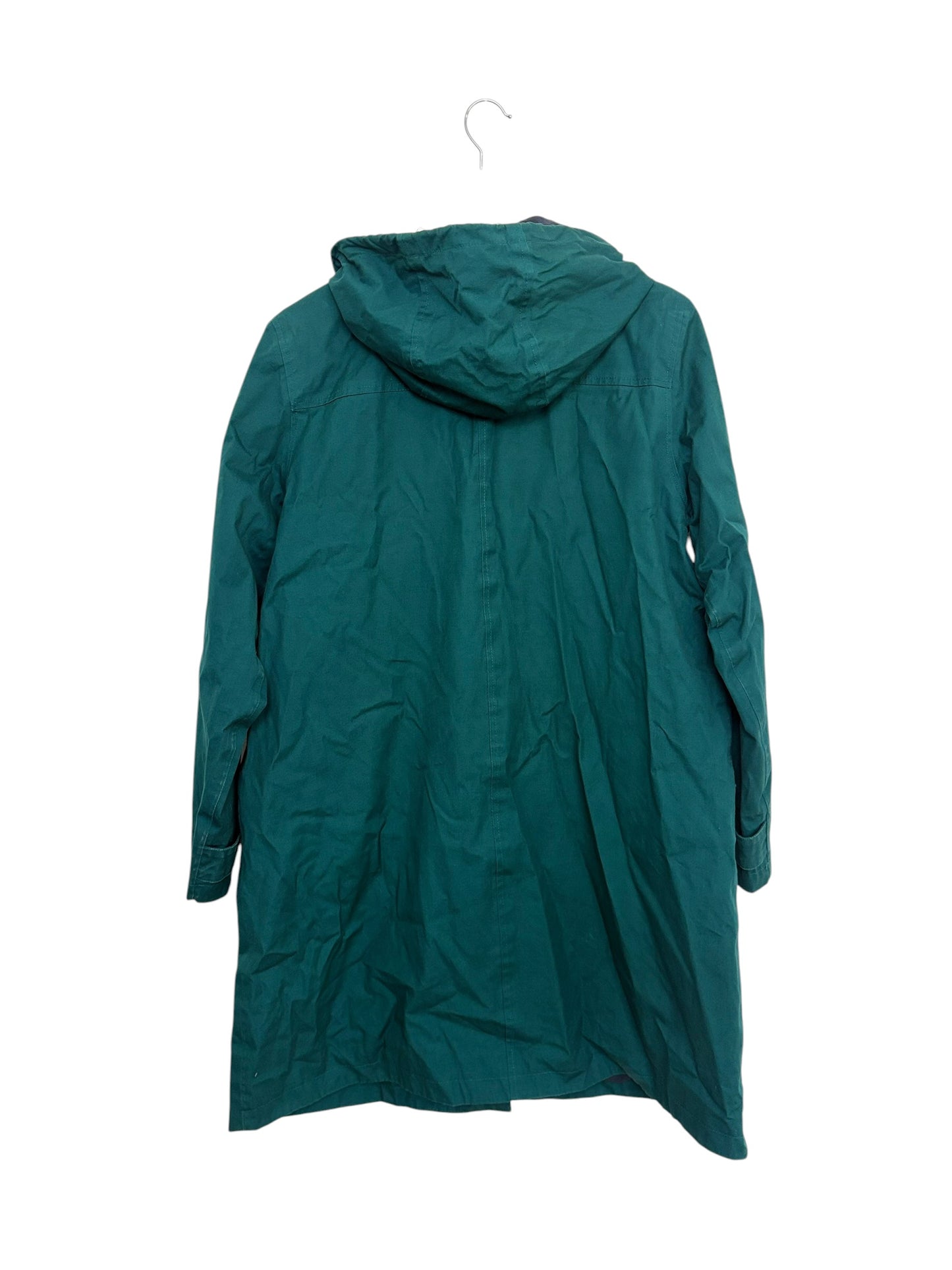 RAIN Womens Green Hooded Toggle Duffle Coat Nautical Rain Jacket XL