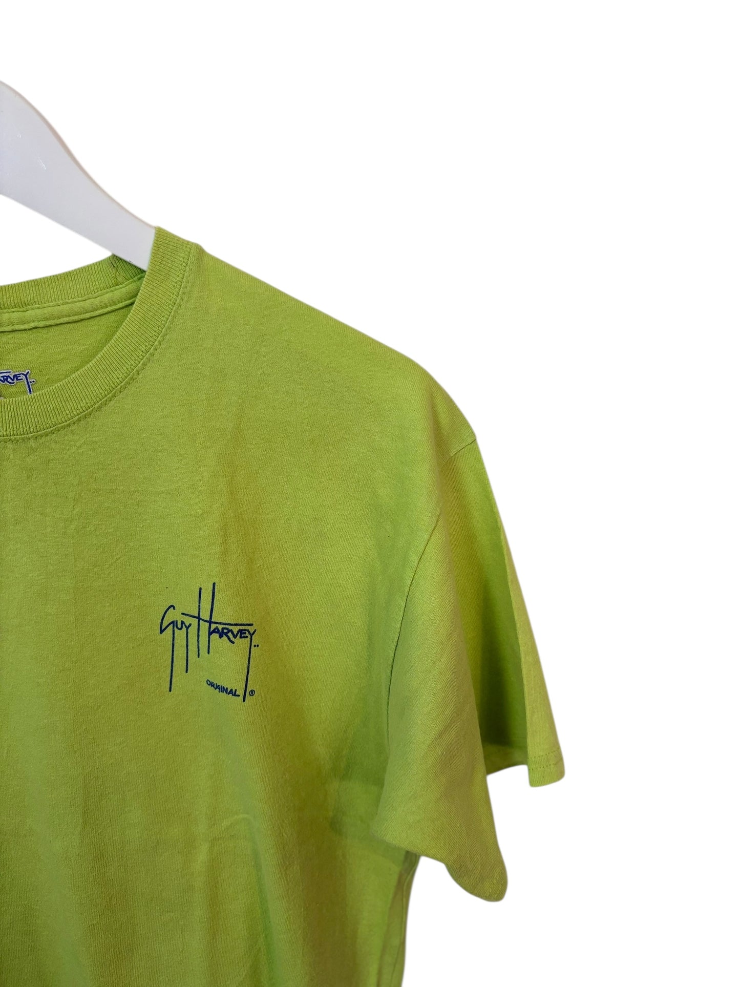 Guy Harvey Mens T-shirt Green Front Logo Marine M