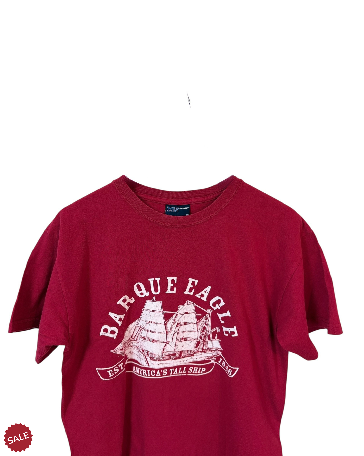Barque-Eagle-Red-Ship-White-T-Shirt-M
