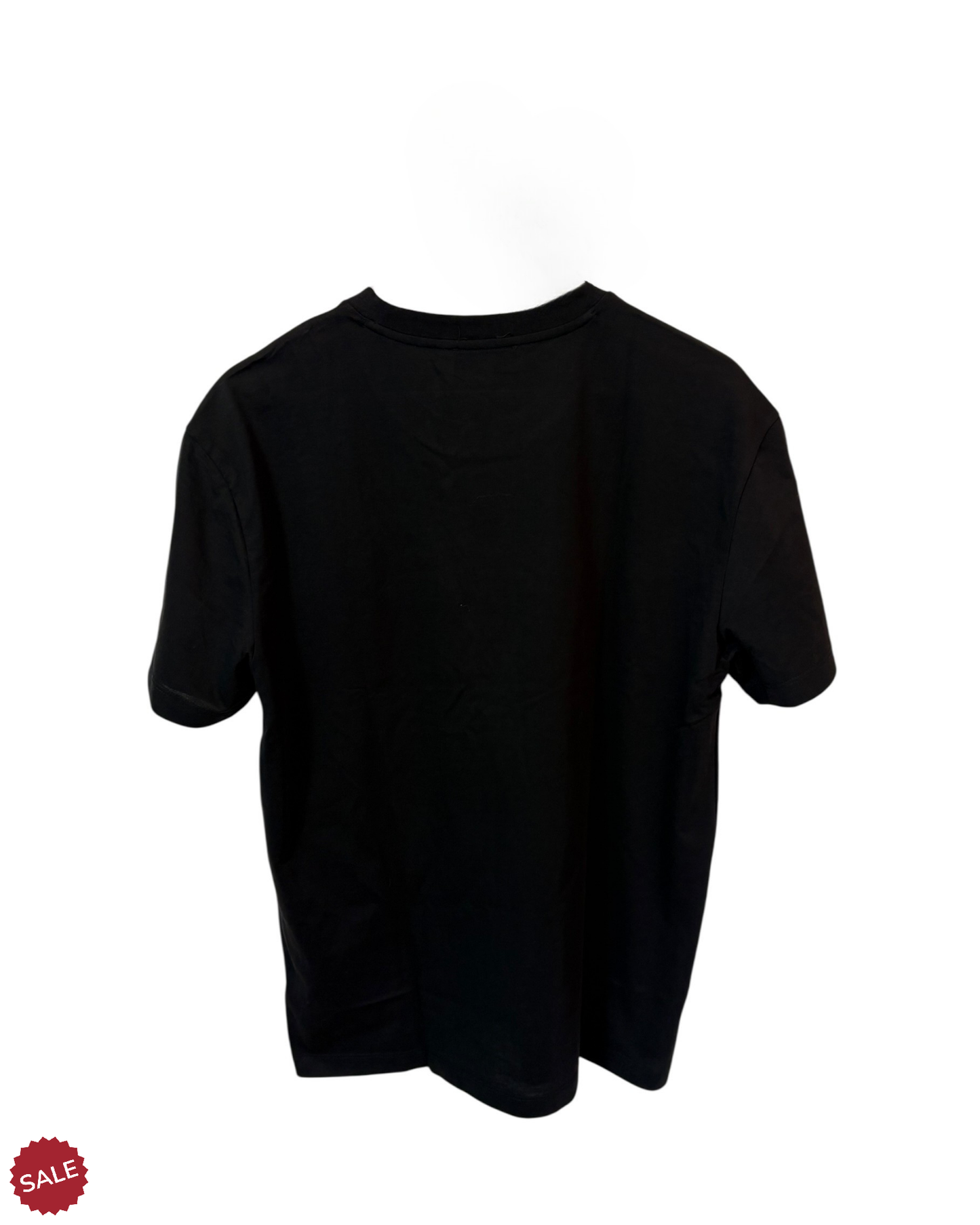 Caution-Miniature-Face-Retro-Cartoon-Black-T-Shirt-Large