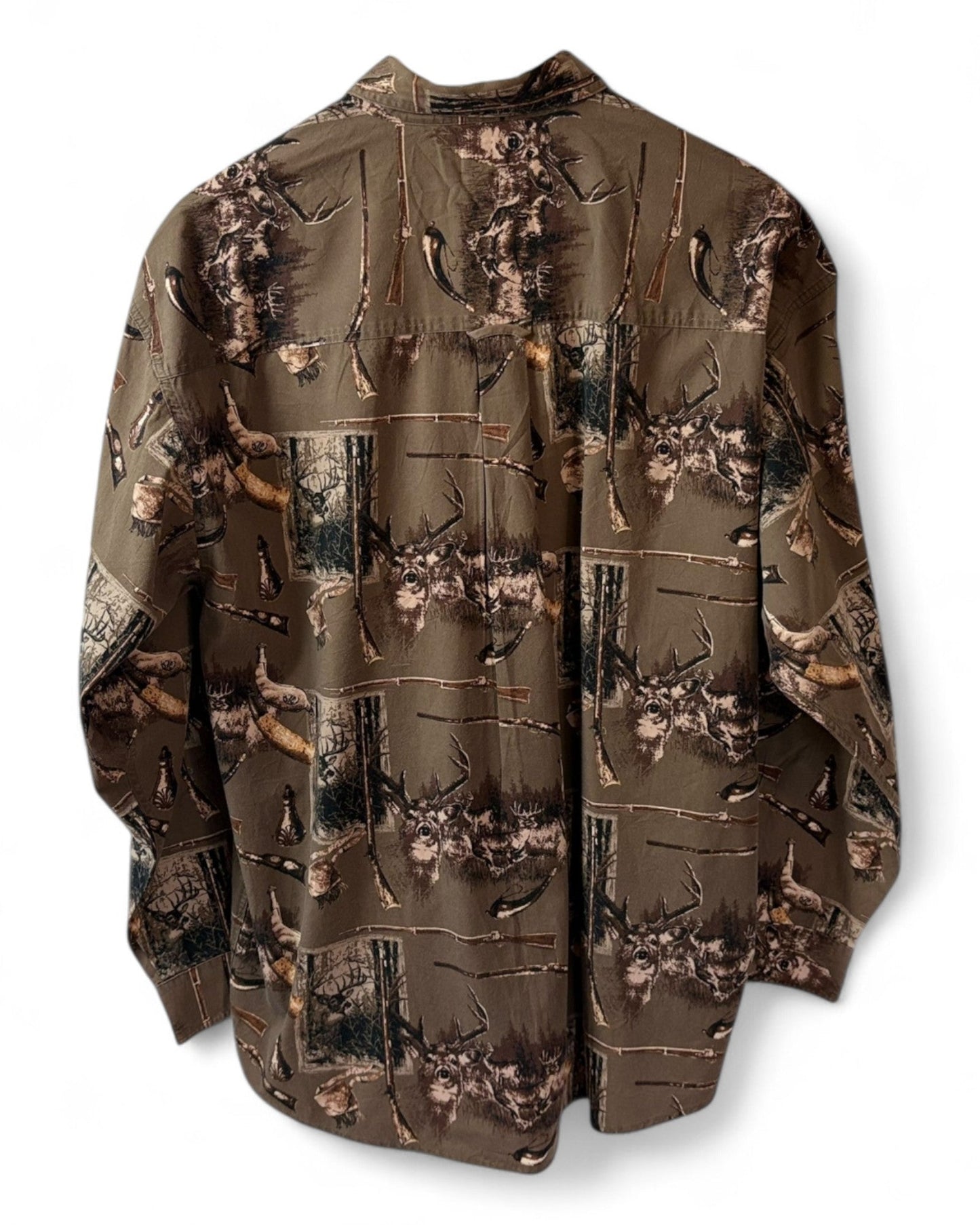 Bit-And-Bridle-Brown-Shirt-Collar-Moose-Animal-Print-Large