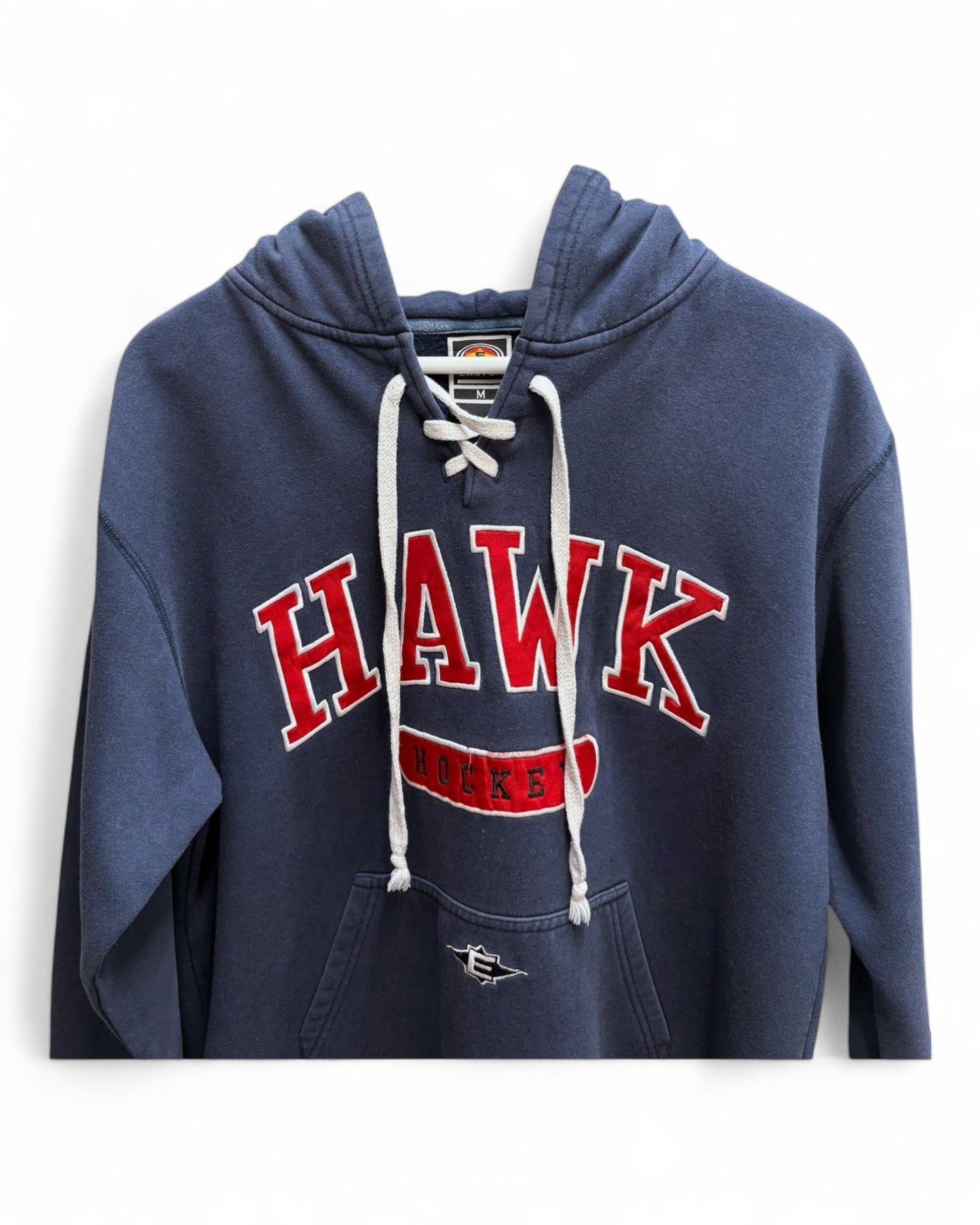 Hawk - Hockey - Blue - Red - Hoodie - Drawstring - Medium