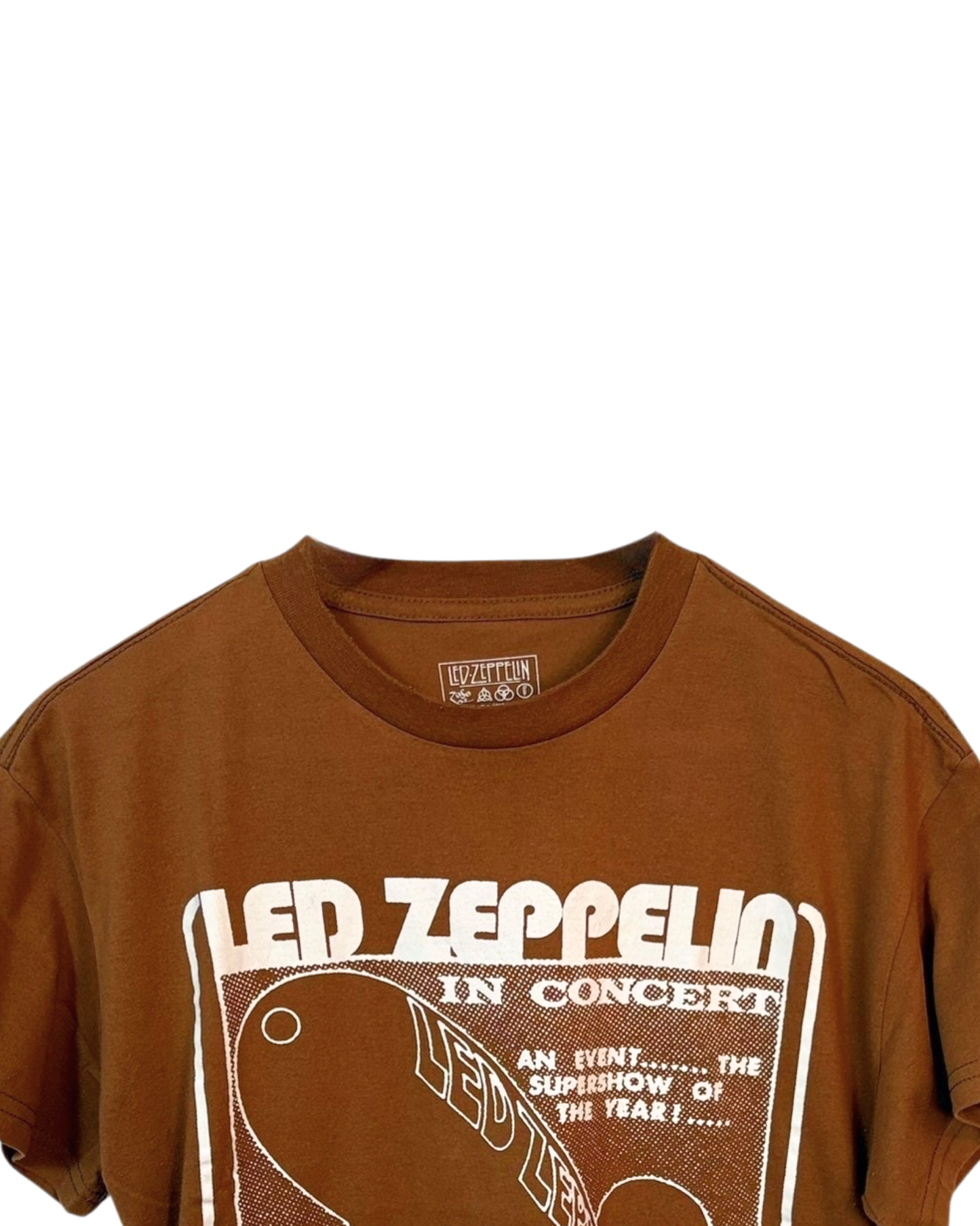 Led-Zeppelin-Brown-Tour-Printed-Shirt-Medium