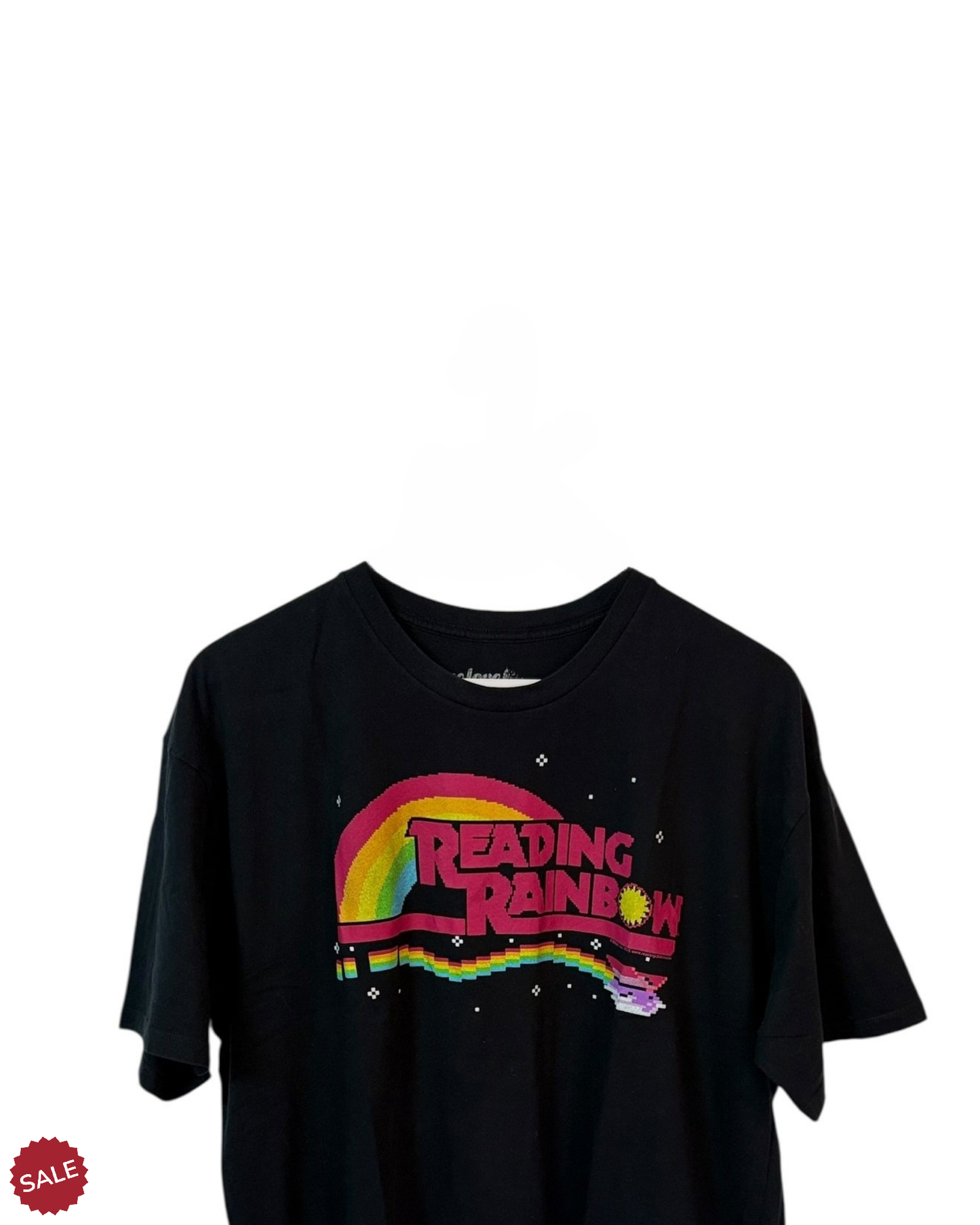 Reading-Rainbow-Black-Pink-Rainbow-Retro-T-Shirt-XL/XXL