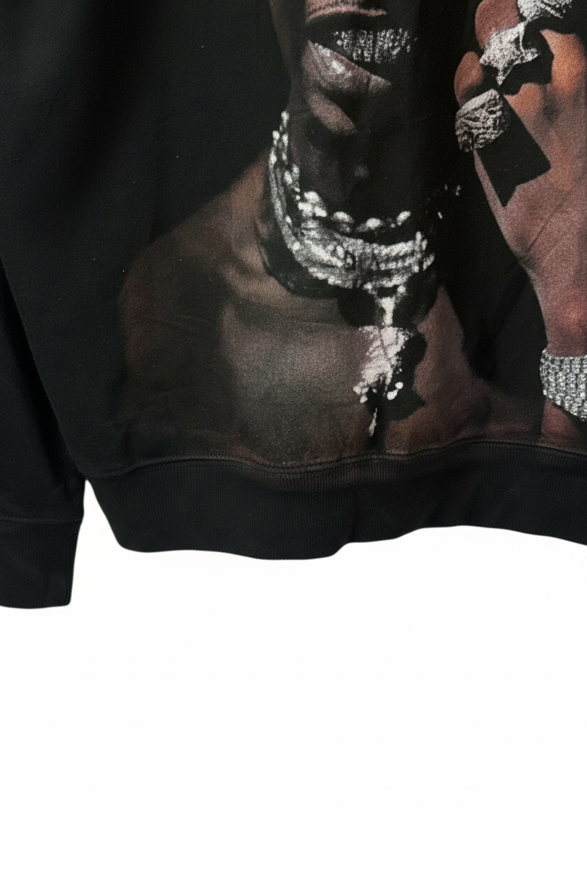 Key Glock Mens Glockoma Black Album Graphic Crewneck Sweatshirt Large