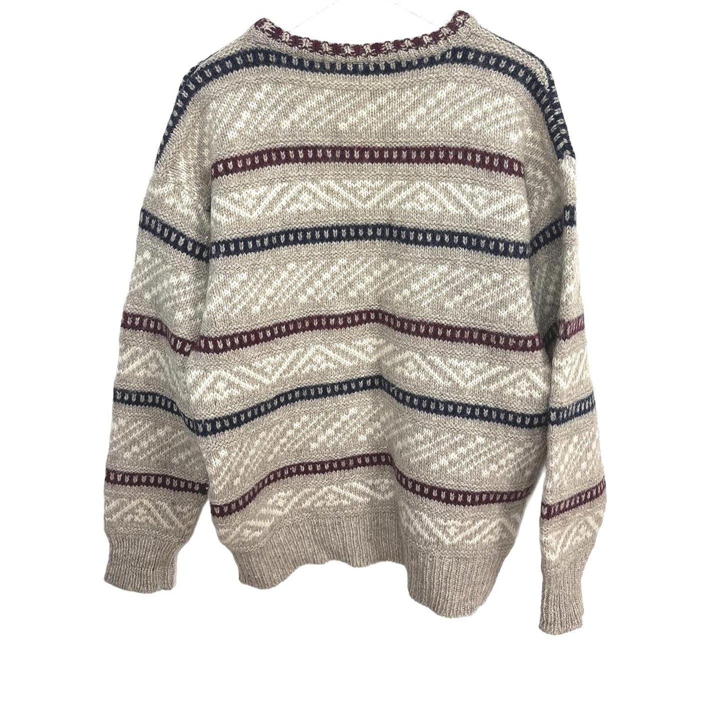 Vintage 90's Moffat Woolens Mens Womens Patterned Knit Wool Sweater Thick Knit