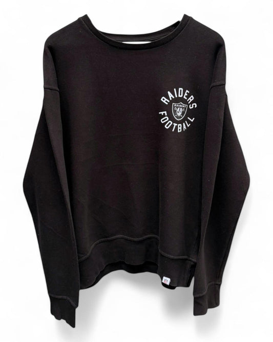 NFL Raiders Football Mens Black Crewneck Sweater Large