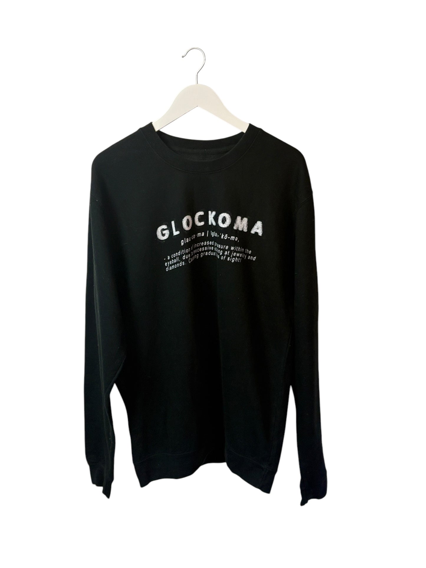 Key Glock Mens Glockoma Black Album Graphic Crewneck Sweatshirt Large
