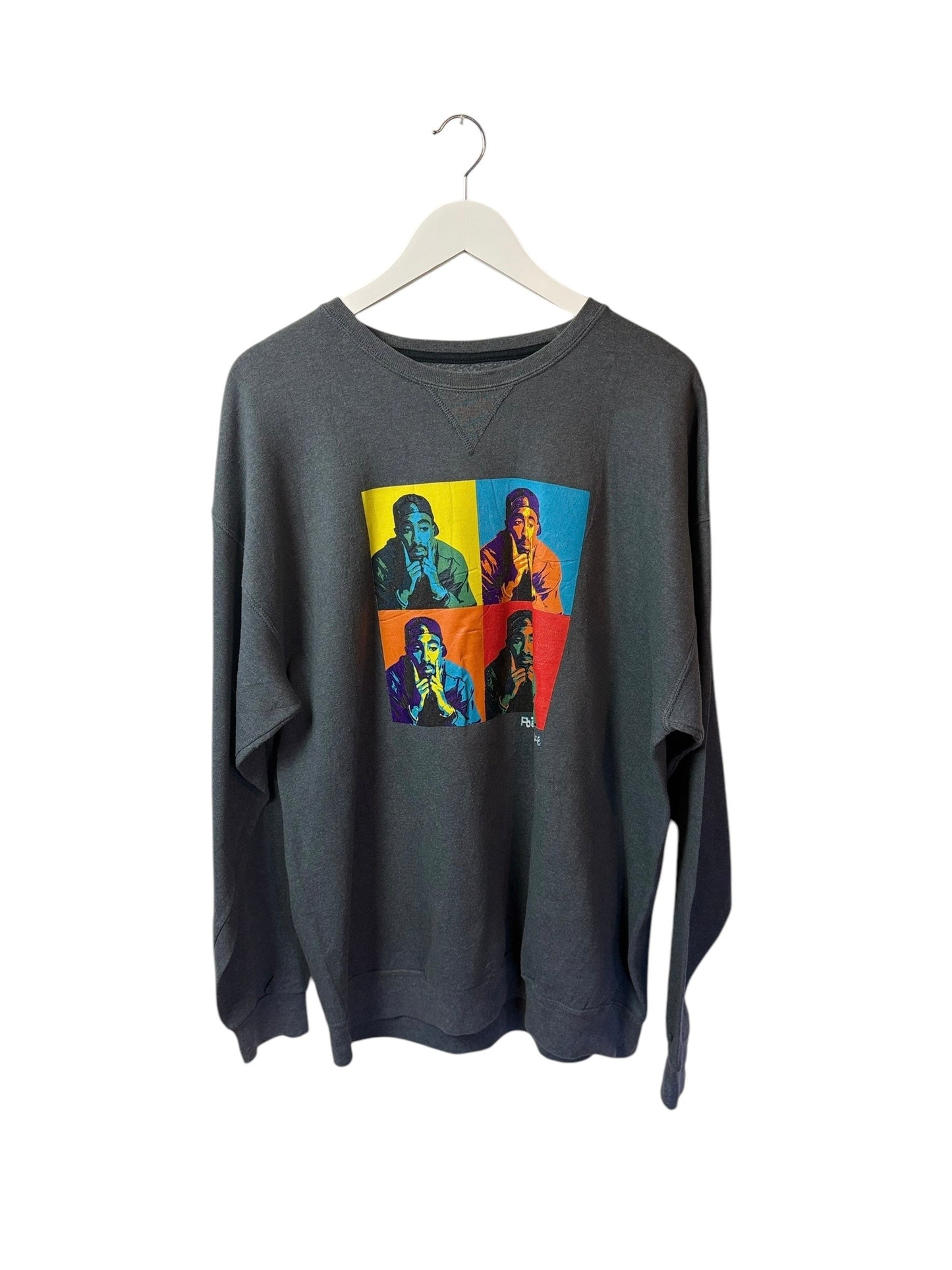 2pac Unisex Poetic Justice Grey Pop Art Graphic Crewneck Sweatshirt L