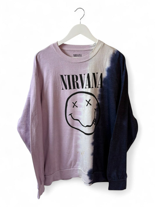 Nirvana Unisex Purple Tie Dye Long Sleeve T Shirt Graphic Size XL