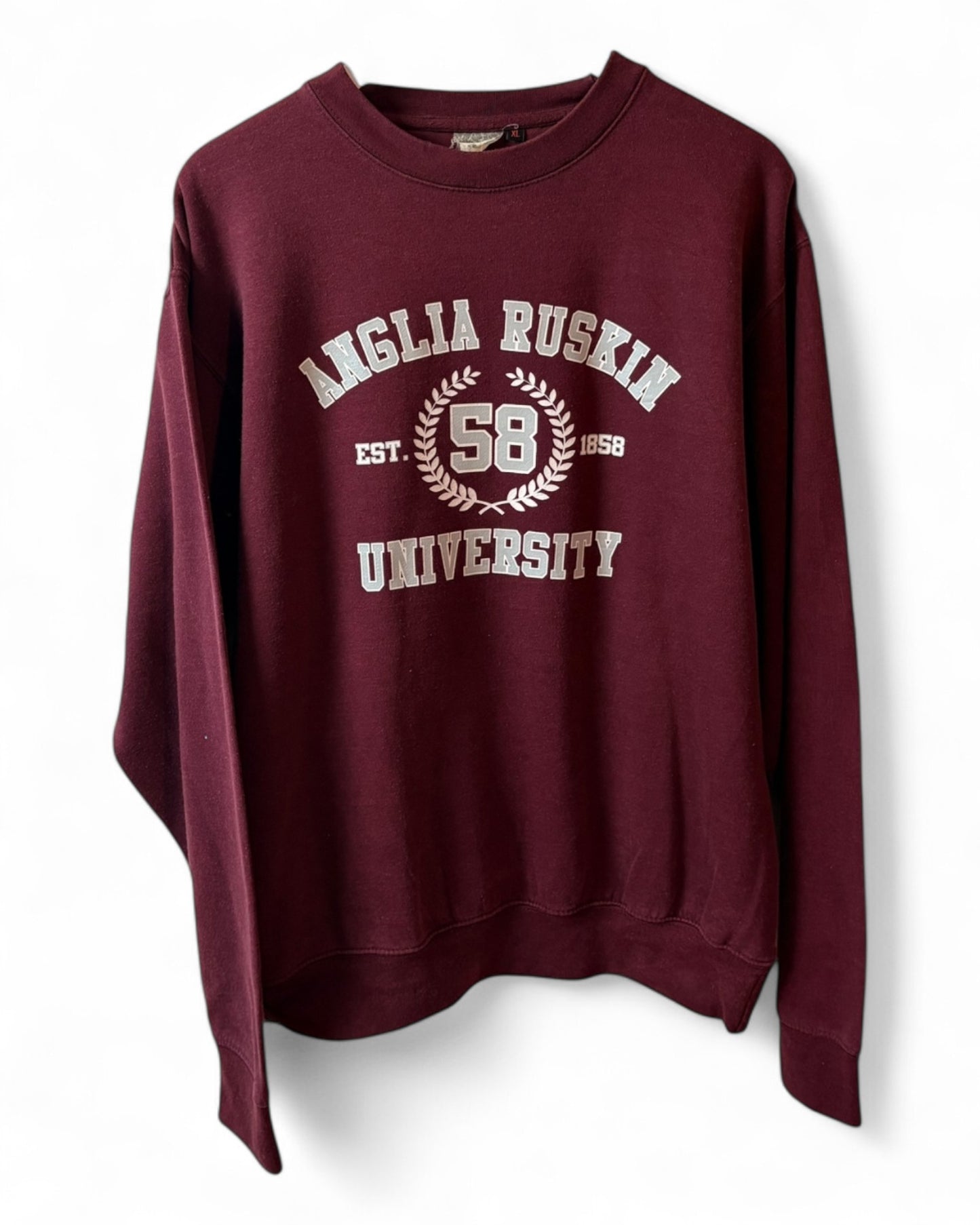 Anglia Ruskin University Unisex Maroon Graphic Sweatshirt Size XL