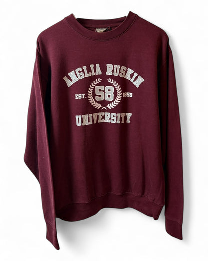 Anglia Ruskin University Unisex Maroon Graphic Sweatshirt Size XL