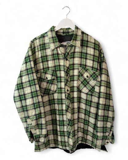Vintage Plaid Green Flannel Shirt Mens Red Mill XL