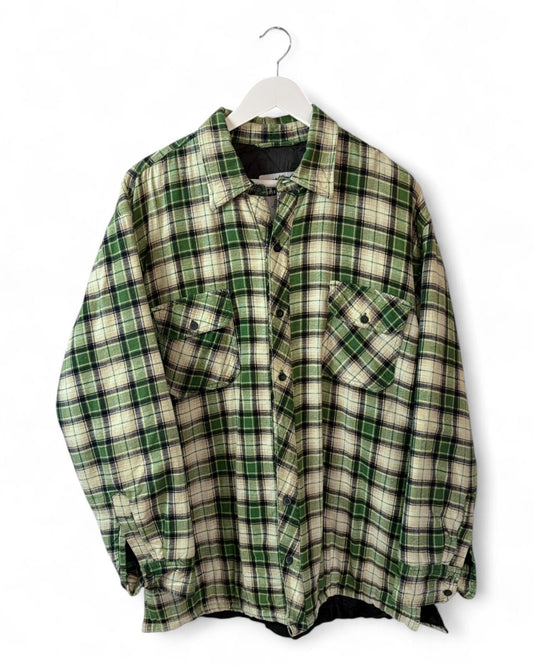 Vintage Plaid Green Flannel Shirt Mens Red Mill XL