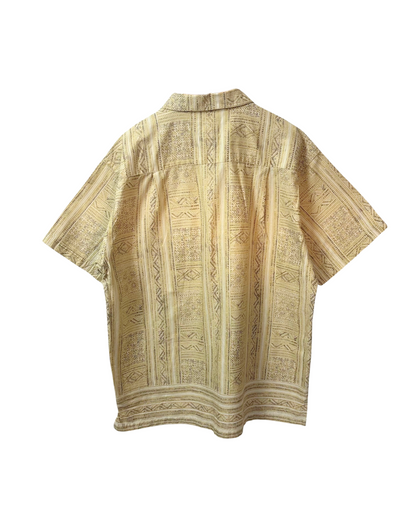 Vintage Brown - Beige - Patagonia Shirt - Open Collar - Aztec Pattern - Front Pocket - Abstract  - M