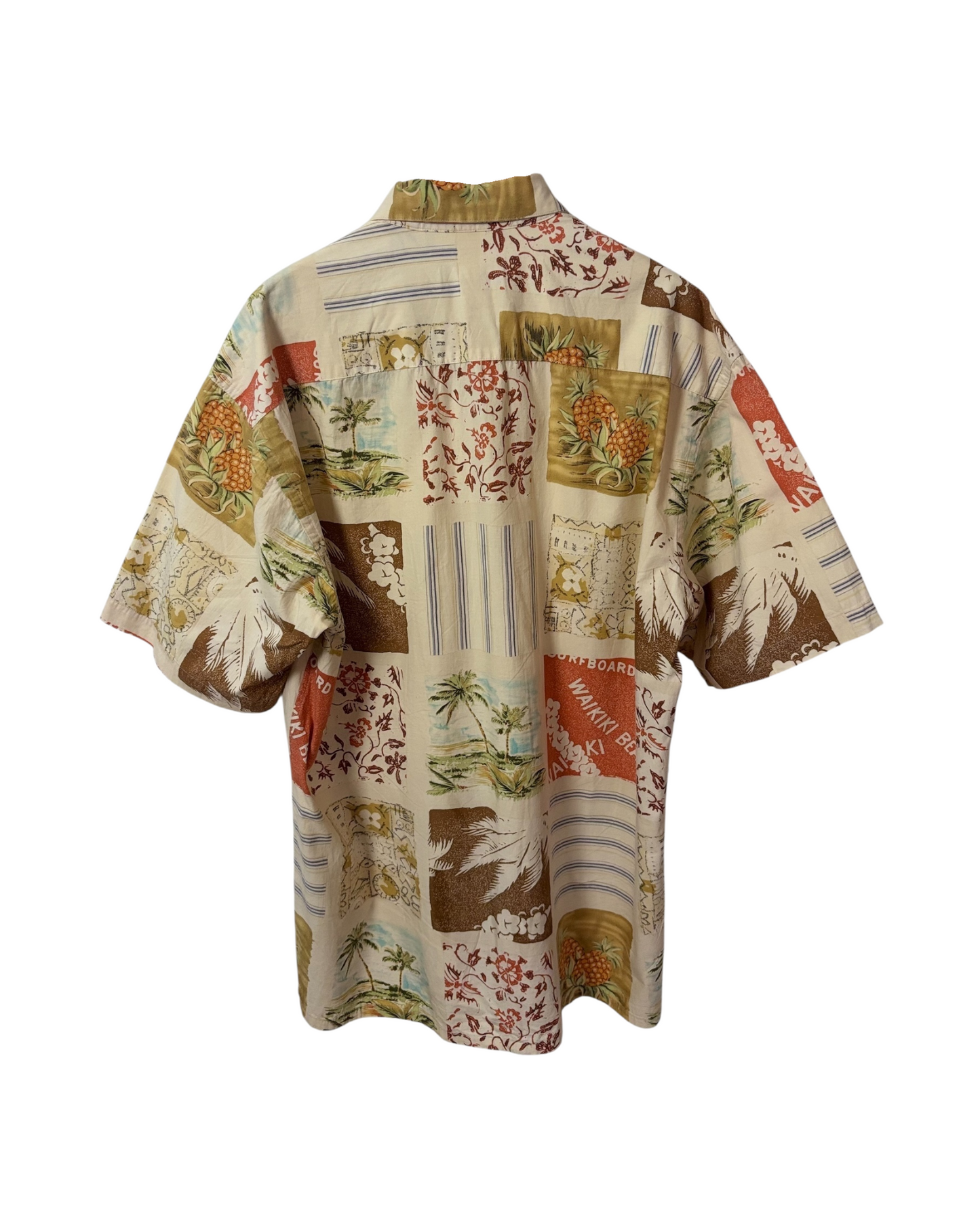 Vintage  Van Heusen Shirt - Hawaiian - Waikiki - Relaxed Collar -Tropical - Chest Pocket - M