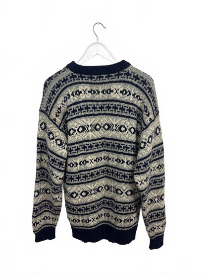 Vintage Eddie Bauer Wool Blend Patterned Sweater Large