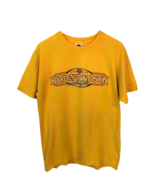 Harley-Davidson-Yellow-Train-Crewneck-T-Shirt-M/L