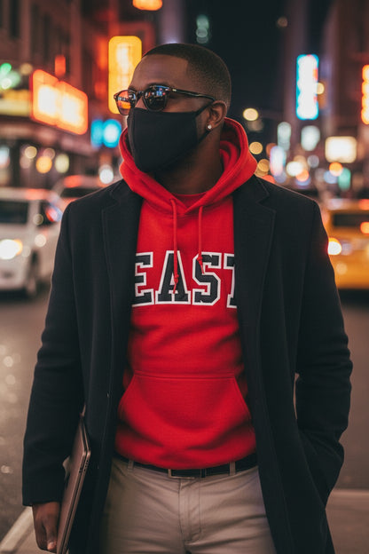 EAST Red Mens Graphic Hoodie Pullover Size Large