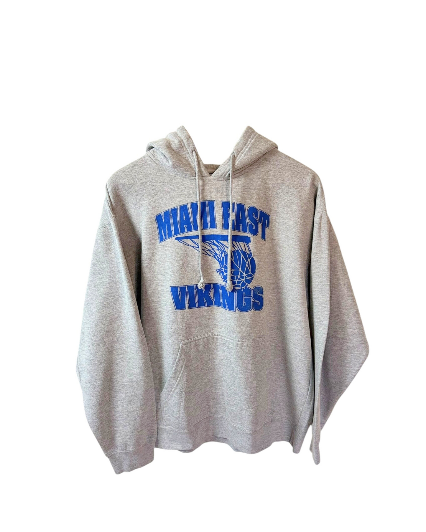 Miami East Vikings Mens Grey Hoodie Basketball Graphic Size M