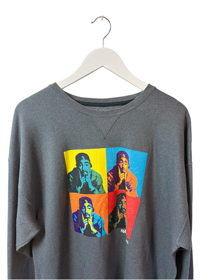 2pac Unisex Poetic Justice Grey Pop Art Graphic Crewneck Sweatshirt L