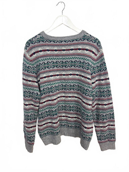 Vintage Y2K Sonoma Men's Unisex Multicoloured Patterned Crew Neck Sweater XL