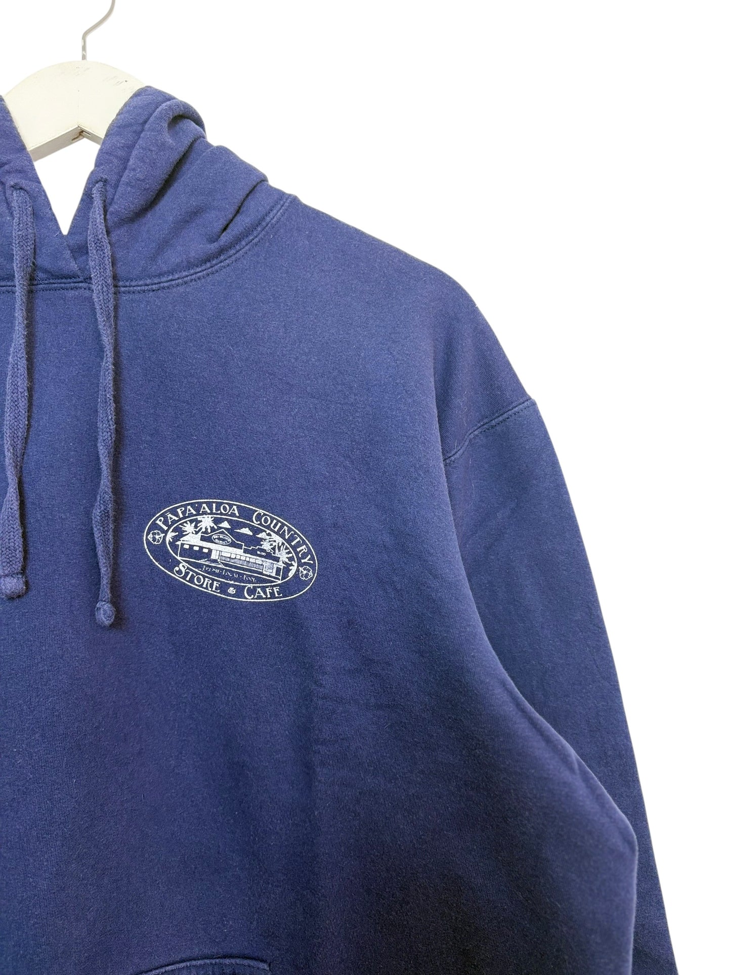 Navy Papa'aloa Hawaii Graphic Logo Tropical Pullover Hoodie Size XL