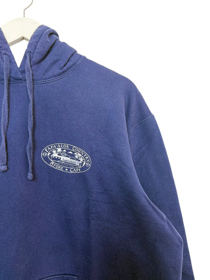 Navy Papa'aloa Hawaii Graphic Logo Tropical Pullover Hoodie Size XL