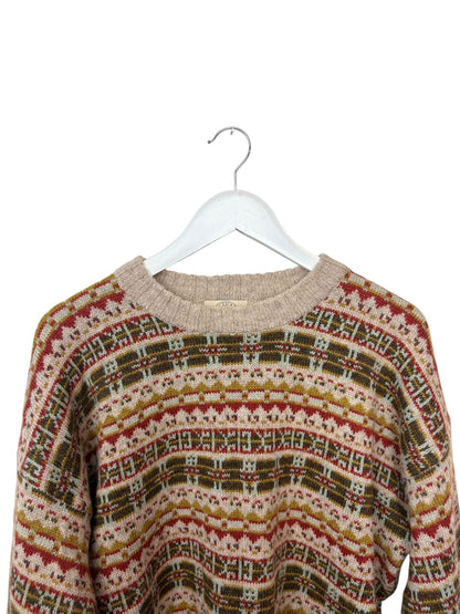 Vintage Casual Club Multicoloured Fair Isle Knit Crewneck Sweater XL