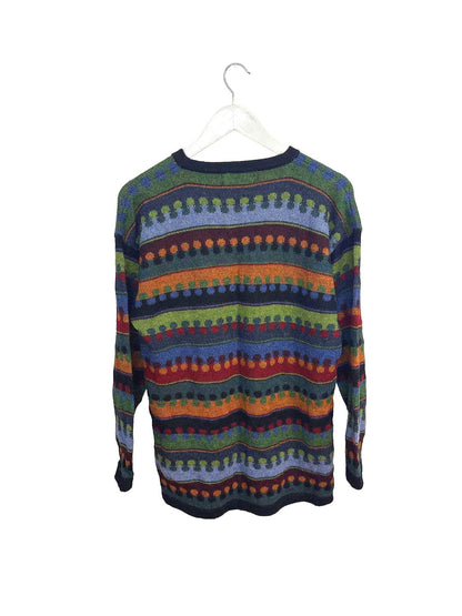 Vintage DW Women's Sweater Multi-colour Patterned Alpaca Knit Side Slit Medium