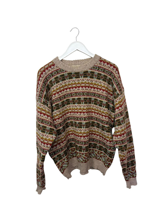 Vintage Casual Club Multicoloured Fair Isle Knit Crewneck Sweater XL