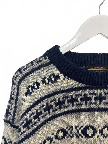 Vintage Eddie Bauer Wool Blend Patterned Sweater Large
