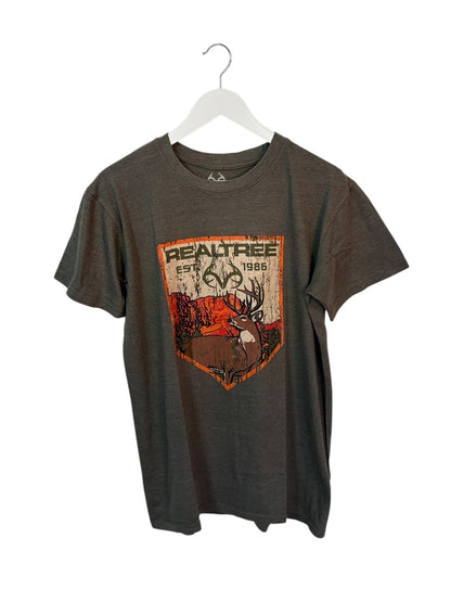 Realtree Mens Graphic Print Deer Outdoors T Shirt Size Medium