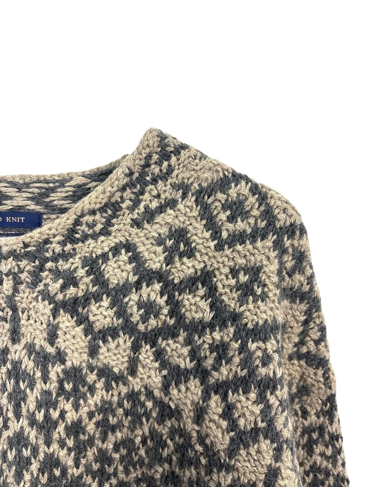 Vintage 90's Davis & Squire Men's Sweater Knitted Round Neck Diamond Pattern XL