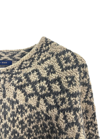 Vintage 90's Davis & Squire Men's Sweater Knitted Round Neck Diamond Pattern XL