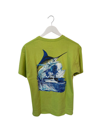 Guy Harvey Mens T-shirt Green Front Logo Marine M