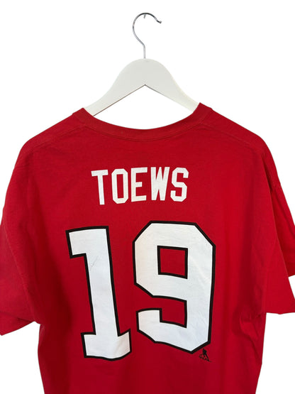 Chicago Blackhawks Mens Red Graphic T Shirt Head Logo Size Large