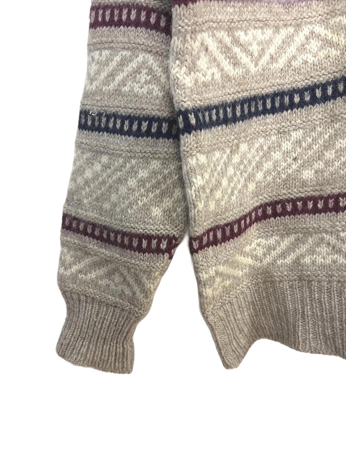 Vintage 90's Moffat Woolens Mens Womens Patterned Knit Wool Sweater Thick Knit