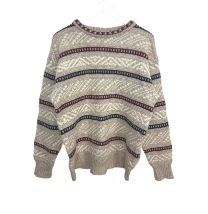 Vintage 90's Moffat Woolens Mens Womens Patterned Knit Wool Sweater Thick Knit