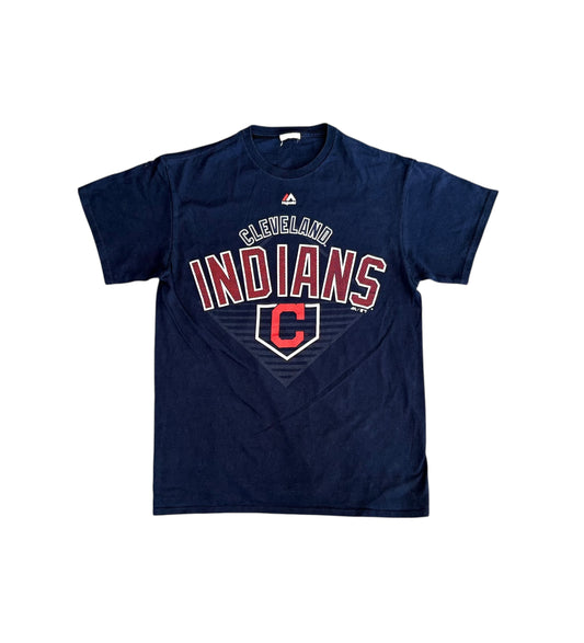 Majestic Cleveland Indians Mens Baseball Graphic T Shirt Size Medium