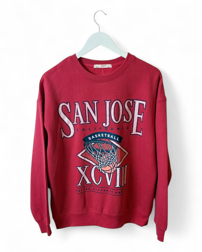 San Jose California Mens Basketball Graphic Crew Neck Size M
