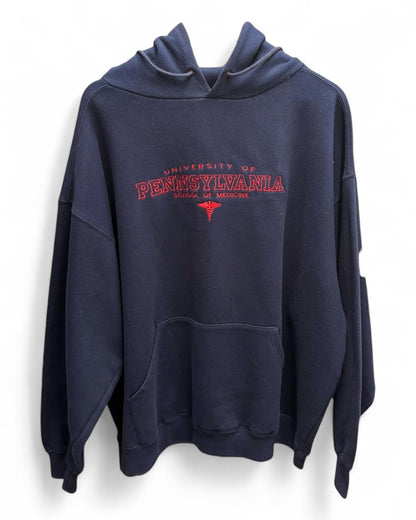 University of Pennsylvania Unisex Navy Hoodie School of Medicine Size XXL