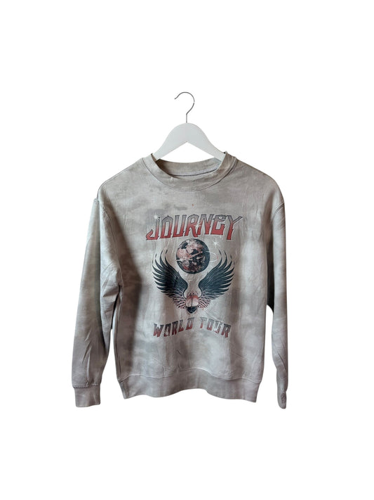 Journey Band Unisex White Graphic Sweatshirt Crew Neck Size M