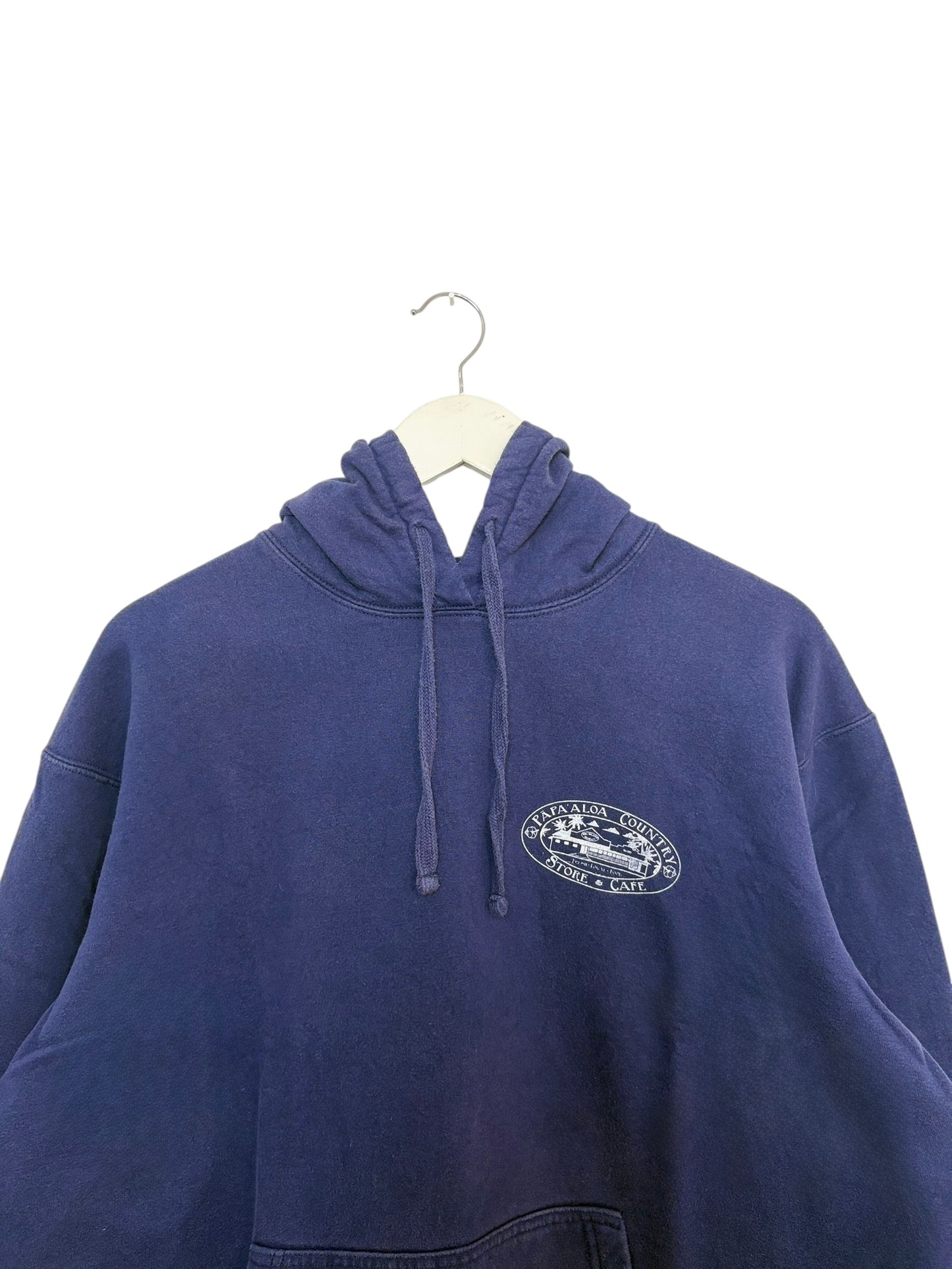 Navy Papa'aloa Hawaii Graphic Logo Tropical Pullover Hoodie Size XL