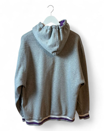 Grey Minnesota Mens Unisex Hoodie Purple Logo Large