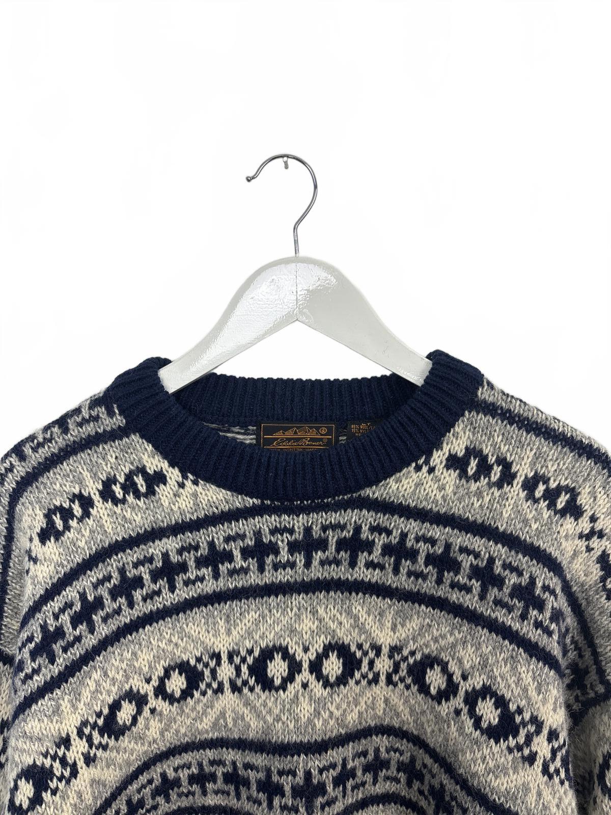 Vintage Eddie Bauer Wool Blend Patterned Sweater Large