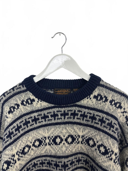 Vintage Eddie Bauer Wool Blend Patterned Sweater Large