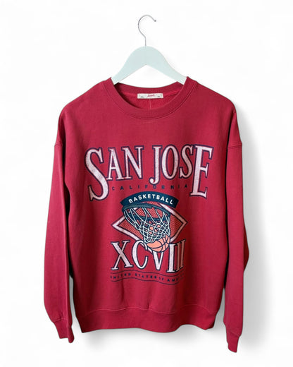 San Jose California Mens Basketball Graphic Crew Neck Size M