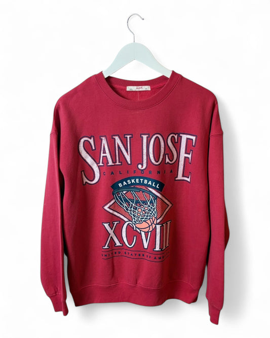 San Jose California Mens Basketball Graphic Crew Neck Size M