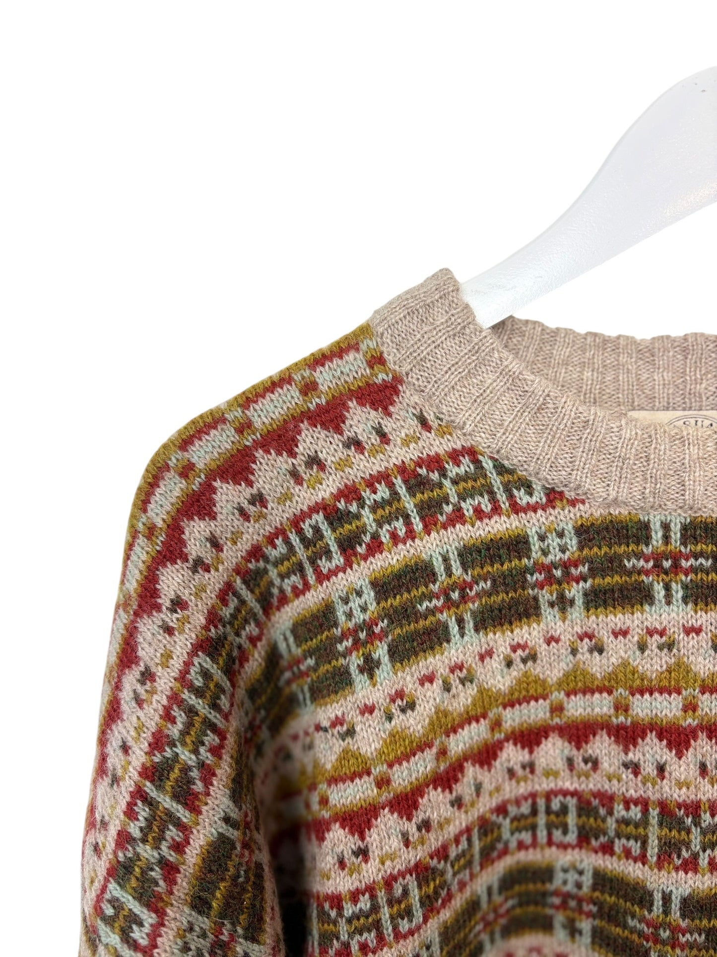 Vintage Casual Club Multicoloured Fair Isle Knit Crewneck Sweater XL